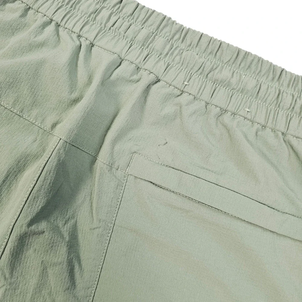 Lululemon Bowline Mens Green Ripstop Shorts LM7ARQS Size L Drawstring Elastic